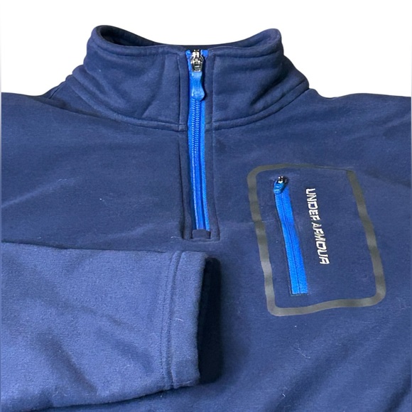 Men’s Under Armour Fleece 1/4 Zip, Size Medium, Midnight Blue - Picture 4 of 5